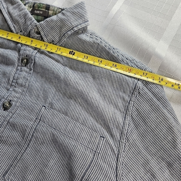 Eddie Bauer men's striped button front long sleeve lined shirt size small - Picture 5 of 8